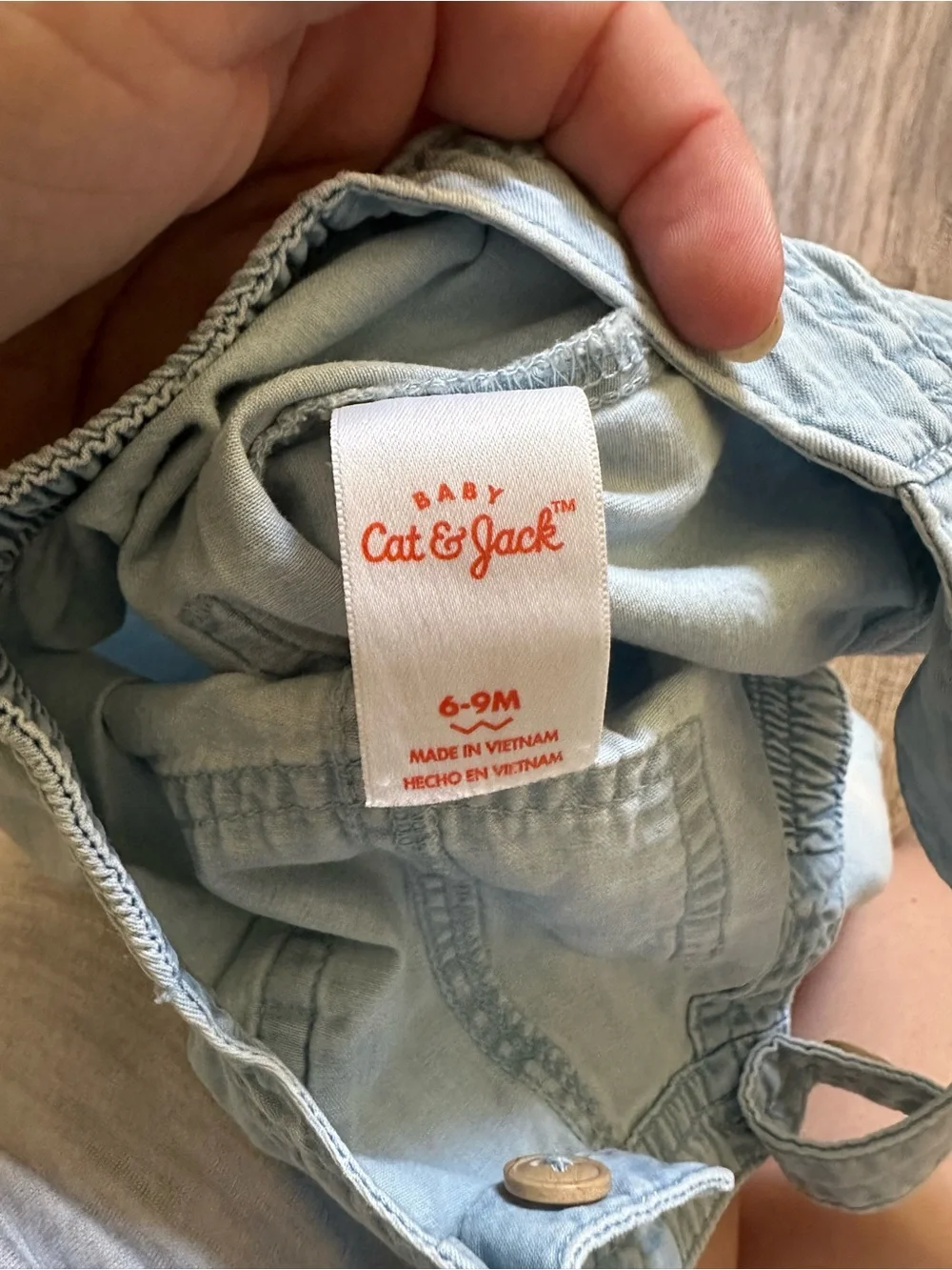 Carter’s Infant Chambray Overalls, Unisex, Light, Soft, Buttons, Casual, 6-9m